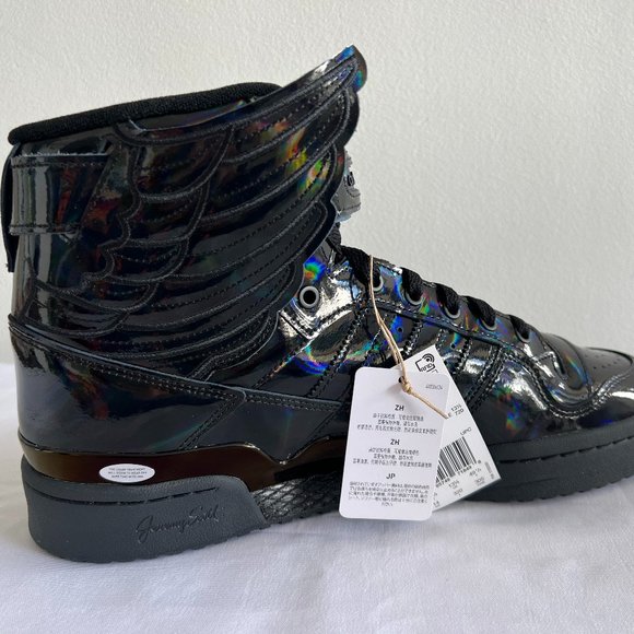 SOLD! Adidas Originals ObyO Jeremy Scott Wings 4 Core Black Cloud White Sneakers - Picture 3 of 13